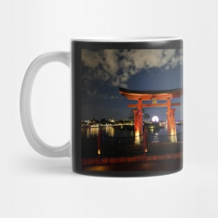 Torii Gate at Itsukushima Shrine at night in Epcot Mug